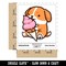 Water Bottle Sticker Set Cute Puppy Dog Licking Ice Cream Cone Cute Waterproof Vinyl Stickers Pack Decal, Skateboard, Laptop, Car, Window, Bumper - 5 Pack